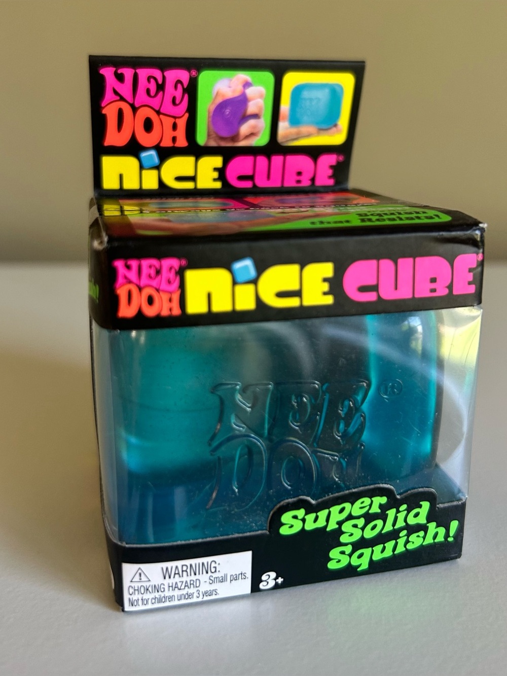 Nee Doh BLUE Ice Cube Nice Cube Squishy Squeeze Stress Sensory Schylling NeeDoh